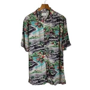 7 Diamonds Button Up Hawaiian Shirt‎ Mens Size Large
